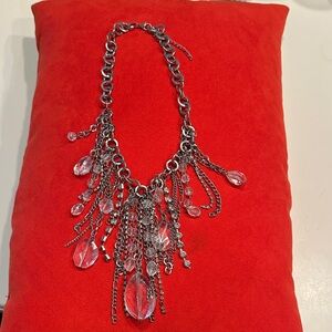 Elegant Silver Necklace with Crystal Accents